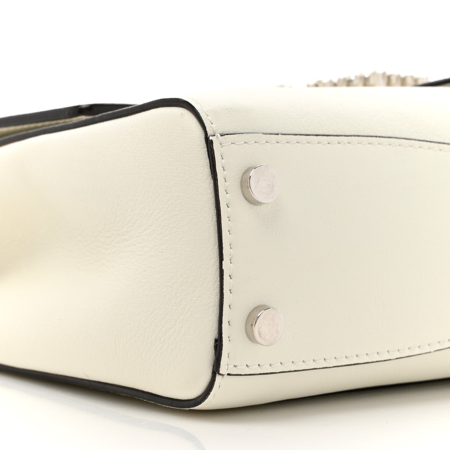 Jimmy Choo Calfskin Crystal Medium Cheri Top Handle Bag Milk 10 of 16