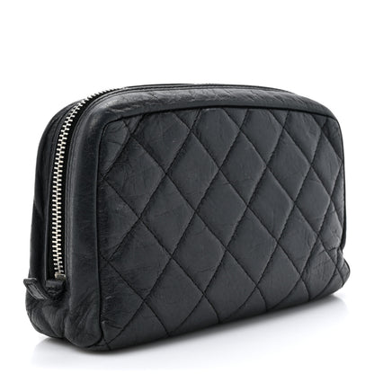 Chanel Aged Calfskin Quilted Cambon Cosmetic Case Argent Clair 3 of 10