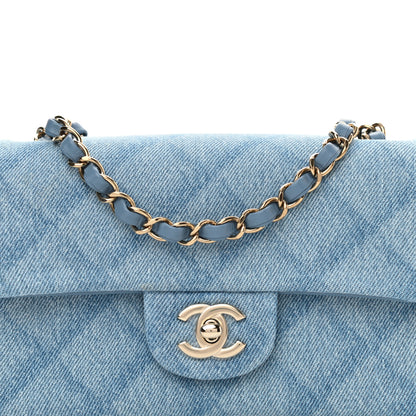Chanel Denim Quilt Print Mini Rectangular Flap Light Blue 7 of 9