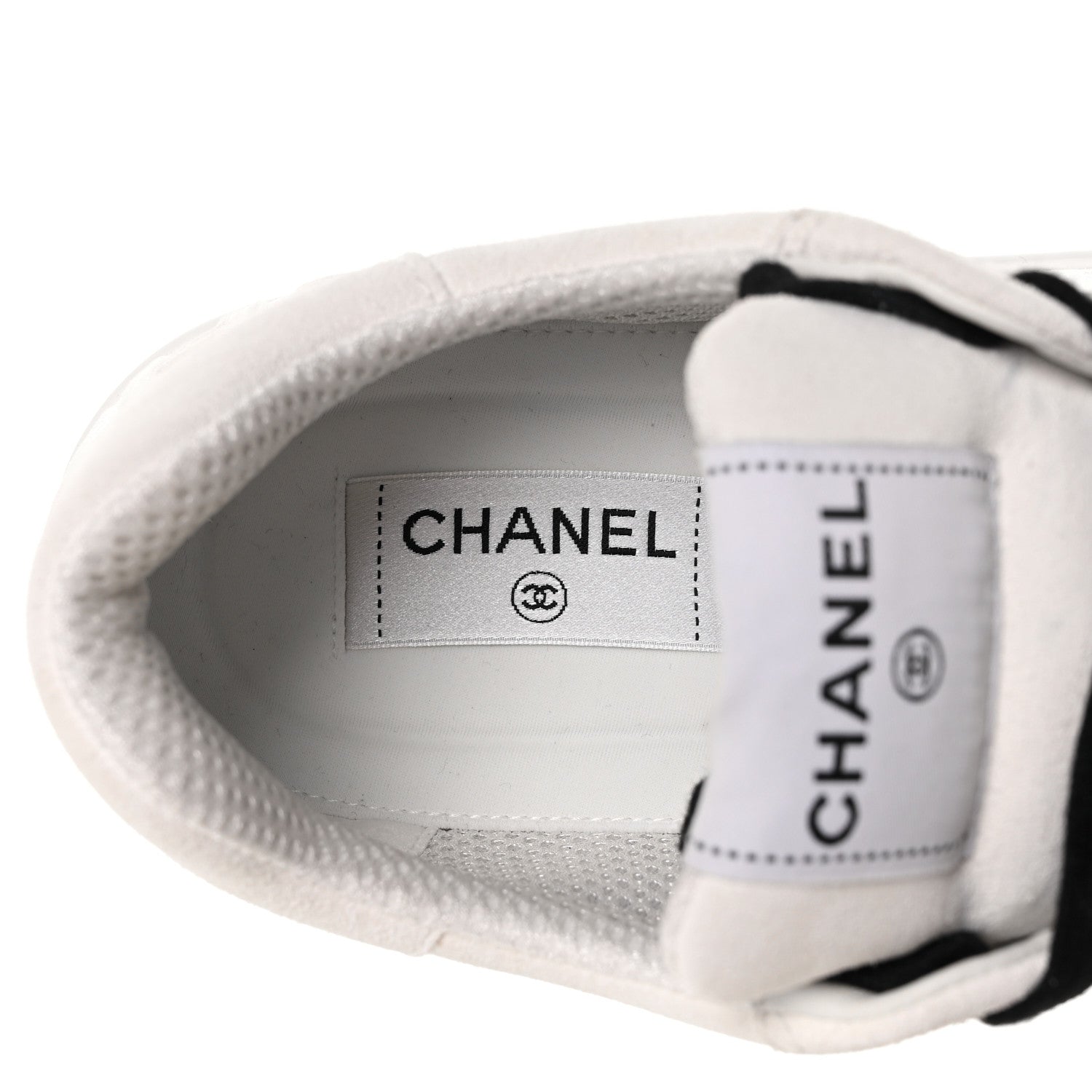 Chanel Calfskin Mens Logo Sneakers 42 Black White 8 of 9