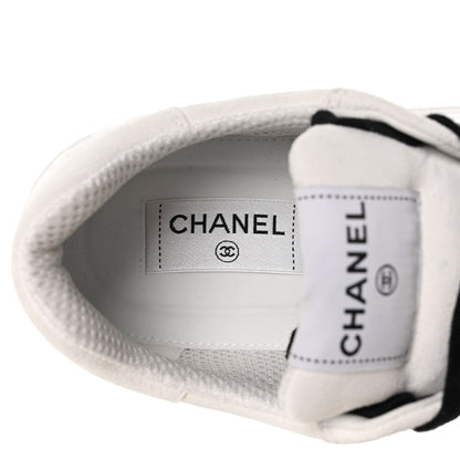 Chanel Calfskin Mens Logo Sneakers 42 Black White 8 of 9