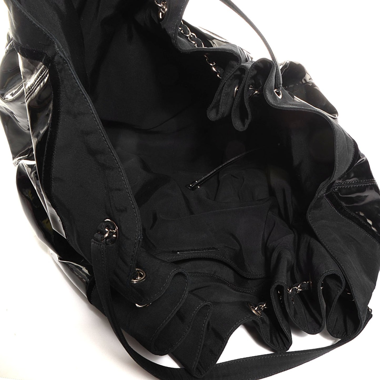 Vinyl Stretch Spirit Large Cabas Tote Black
