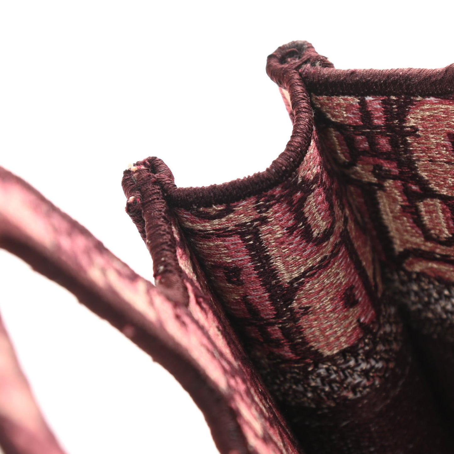 Oblique Mini Book Tote Burgundy Multicolor