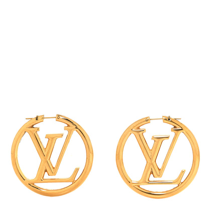 Louis Vuitton Metal Louise Hoop Earrings Gold 1 of 5