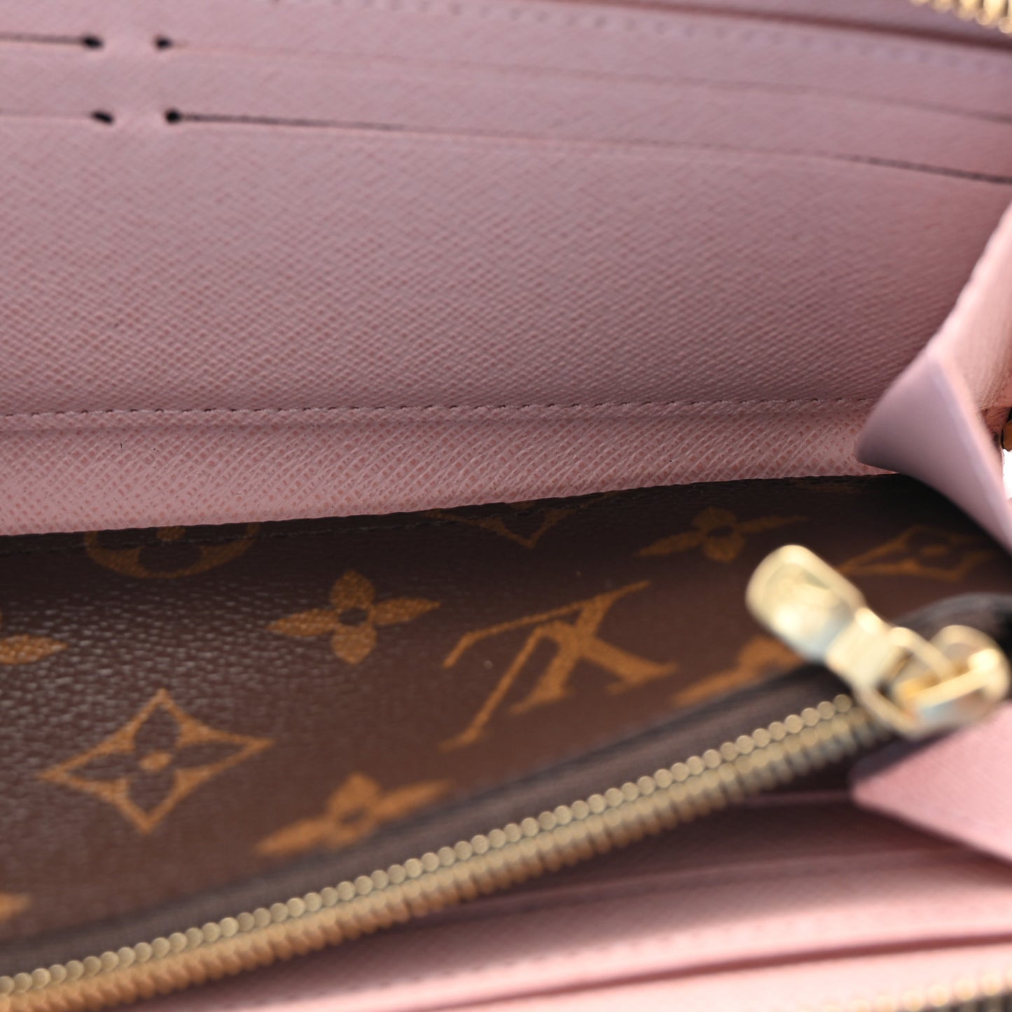 Monogram Clemence Wallet Rose Ballerine