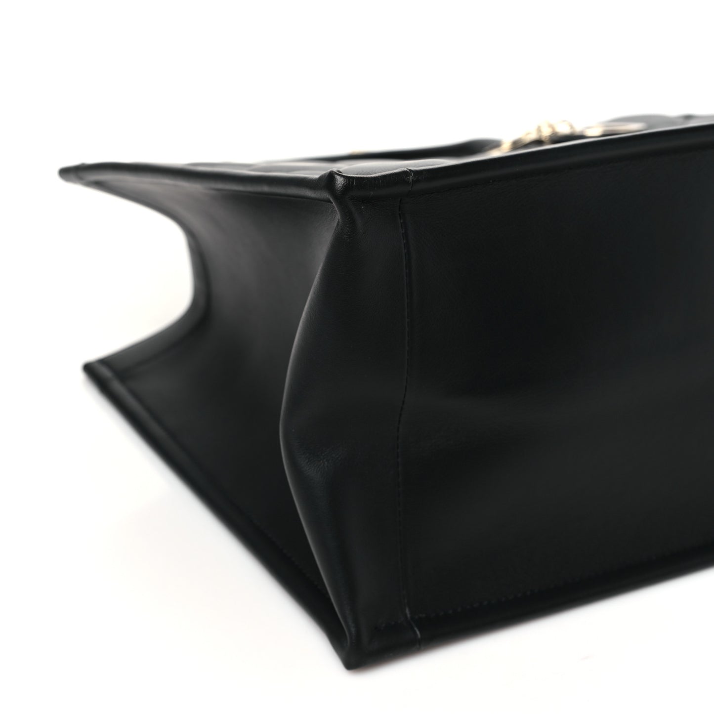 Calfskin Macro Cannage Medium Book Tote Black