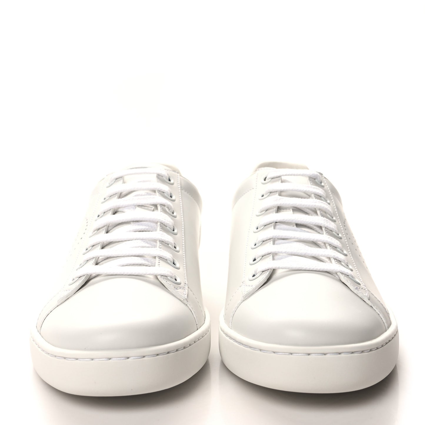 Calfskin Interlocking G Perforated Womens Ace Sneakers 38.5 White Grey Sky