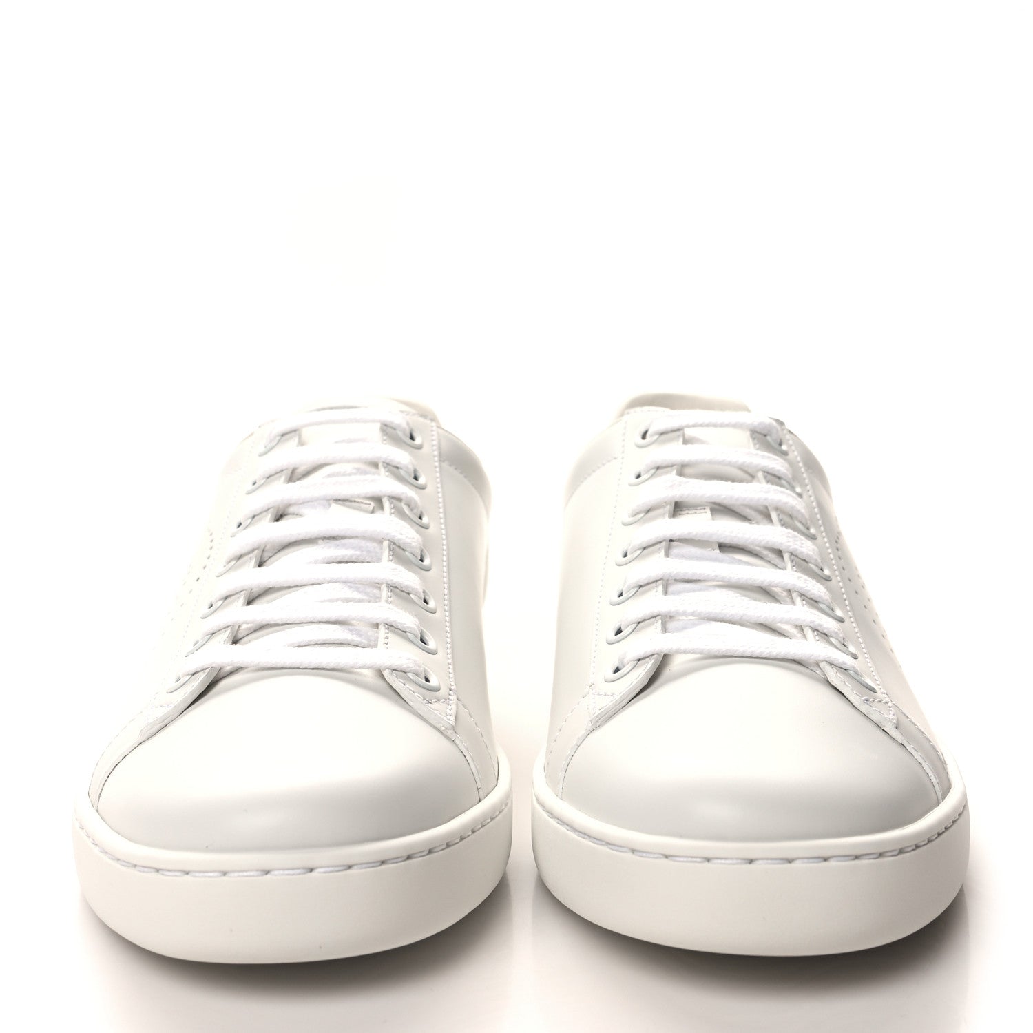 Gucci Calfskin Interlocking G Perforated Womens Ace Sneakers 38.5 White Grey Sky 2 of 9