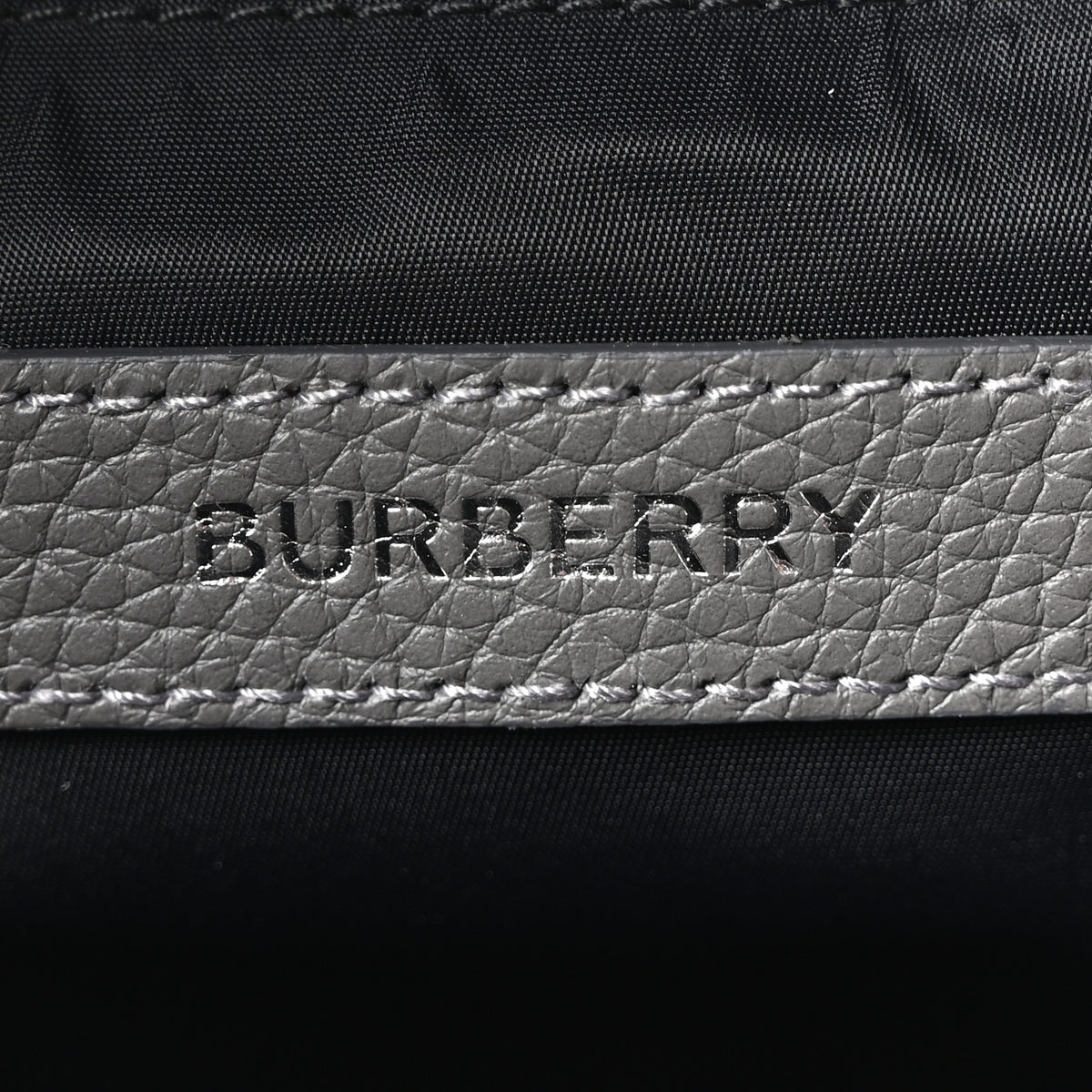 Burberry Calfskin Logo Embossed Backpack Charcoal Grey 5 of 10