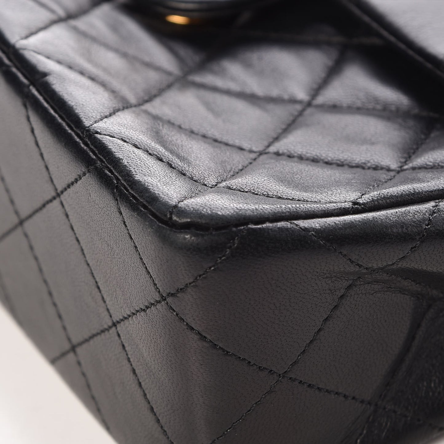 Lambskin Quilted Mini Square Flap Bag Black