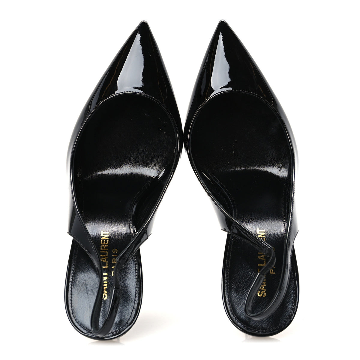 Saint Laurent Patent Opyum 110 Slingback Pumps 37.5 Black 2 of 10