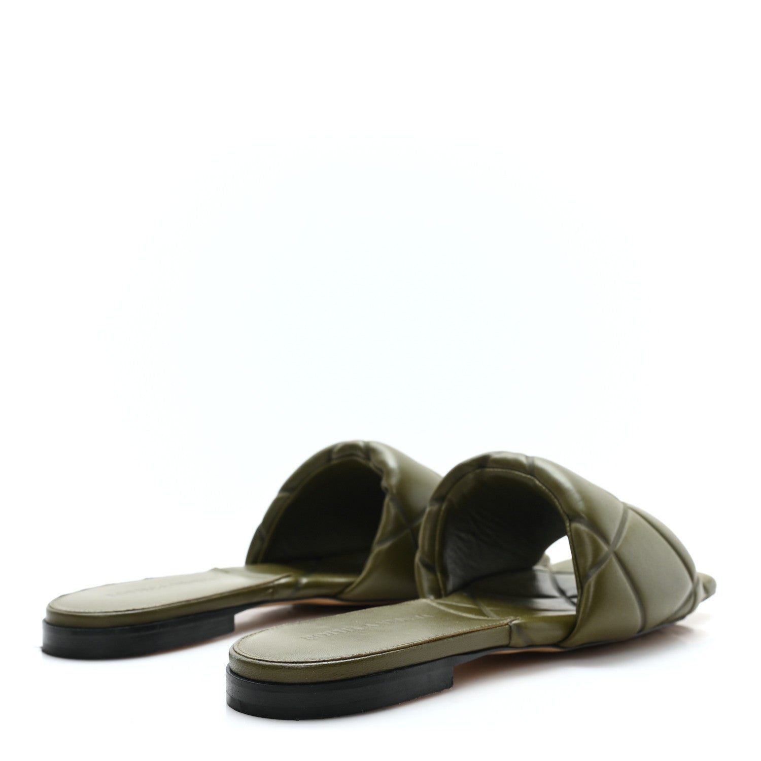 Bottega Veneta Nappa Quilted Rubber Lido Flat Sandals 37 Khaki 5 of 8