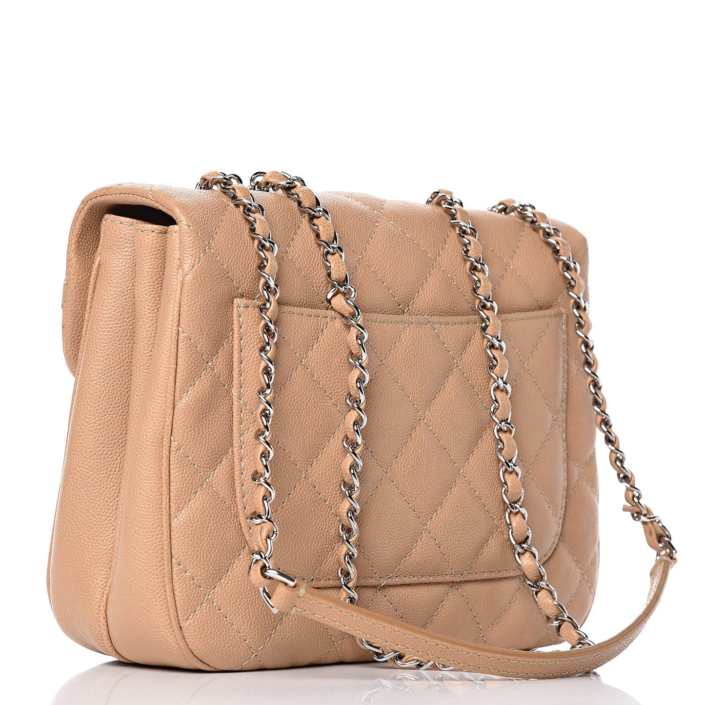 Caviar Quilted Medium Urban Companion Flap Beige