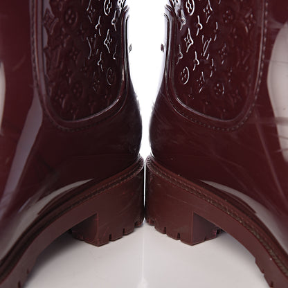 Louis Vuitton Rubber Embossed Monogram Splash Rain Boots 39 Brown 10 of 14