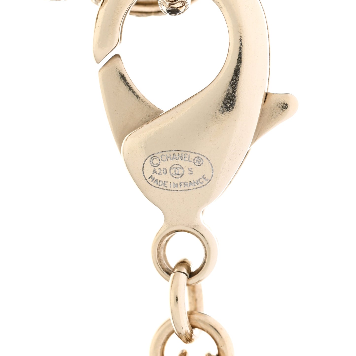 Lambskin Chain CC Multi Strand Necklace Gold Black