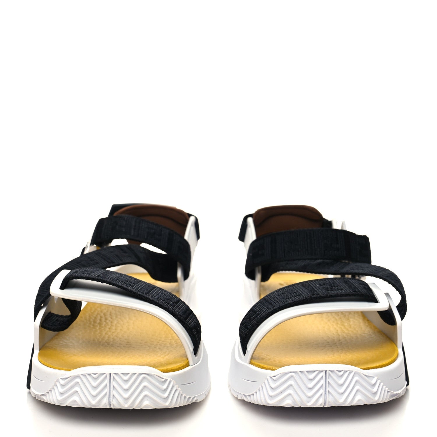 Fendi Rubber Jacquard Lycra TPU FF Mens Fendi Flow Sandals 8 Black Tobacco Ultra White 2 of 7