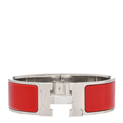 Hermes Enamel Wide Clic Clac H Bracelet PM Red 1 of 4