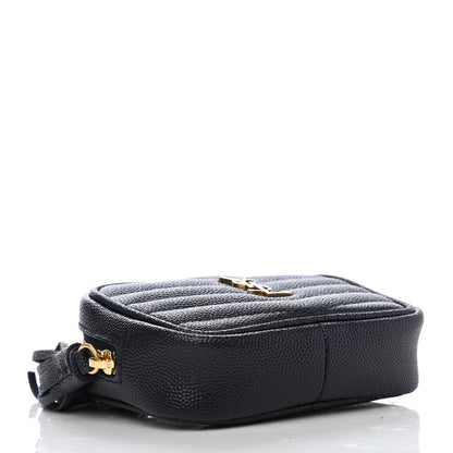 Saint Laurent Grain De Poudre Matelasse Monogram Baby Lou Camera Bag Deep Marine 3 of 4