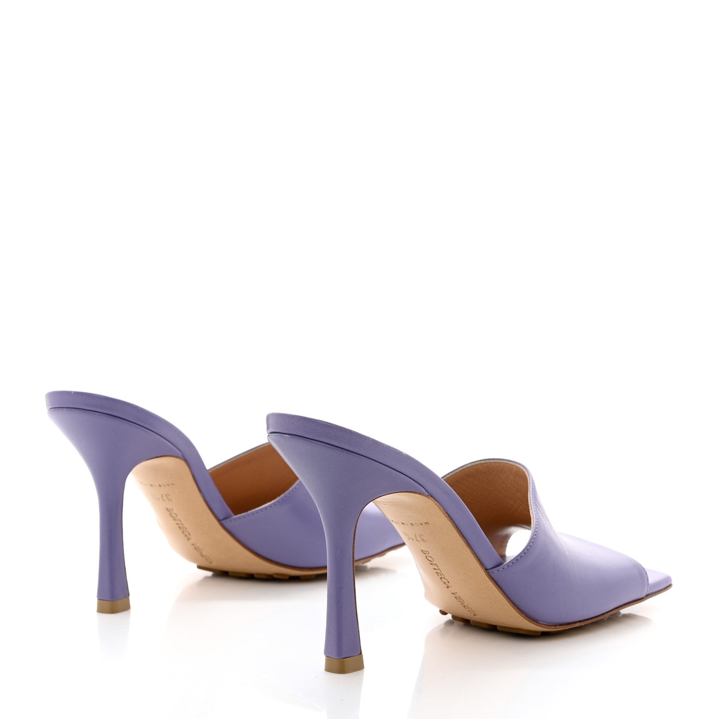 Lambskin Stretch Mule Sandals 37.5 Lavender