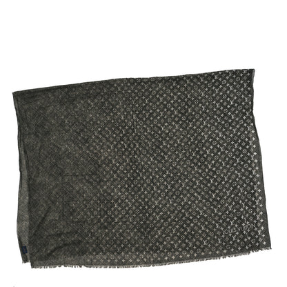 Louis Vuitton Cotton Monogram Denim Stole Kaki 2 of 3