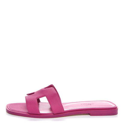 Hermes Epsom Oran Sandals 37.5 Pink 1 of 8
