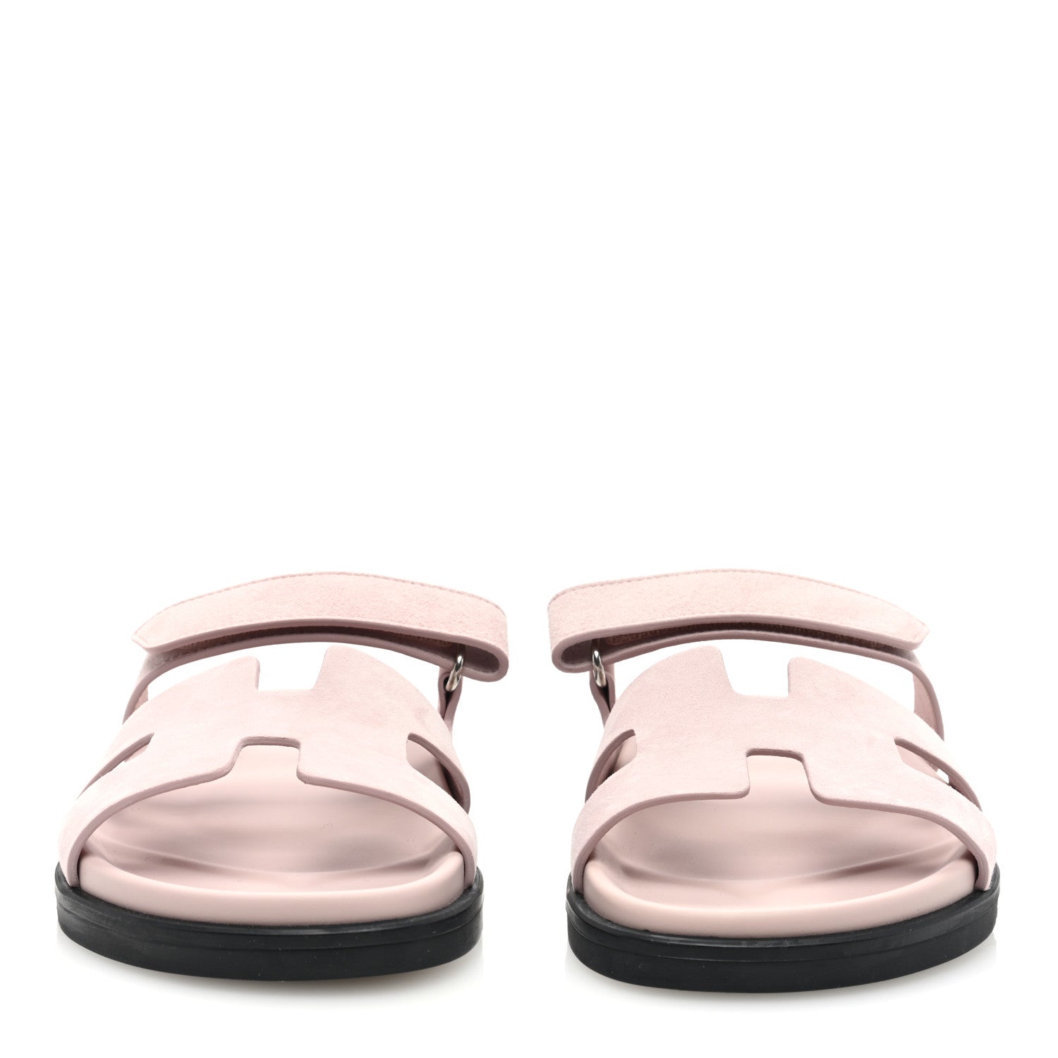 Hermes Suede Goatskin Womens Chypre Sandals 38 Rose Porcelaine 3 of 8