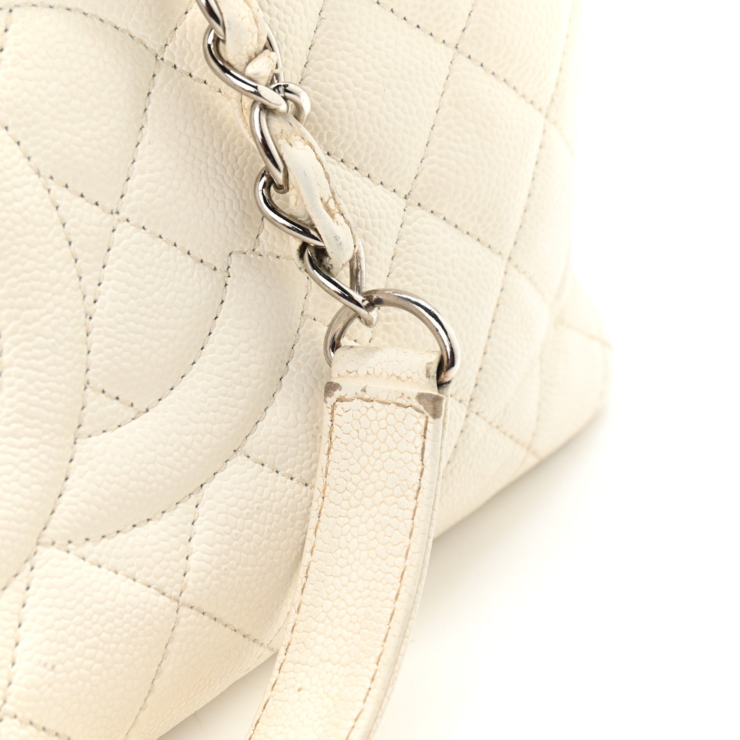 Chanel Caviar Quilted Grand Shopping Tote GST White 12 of 13