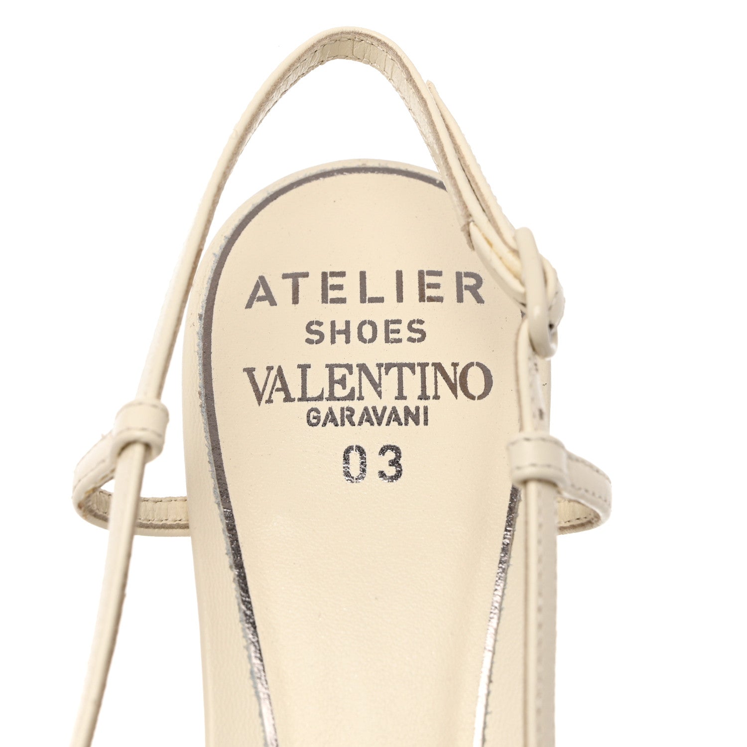 Valentino Garavani Kidskin Atelier 03 Rose Edition Slingback 40mm Pumps 38.5 Avorio 8 of 14