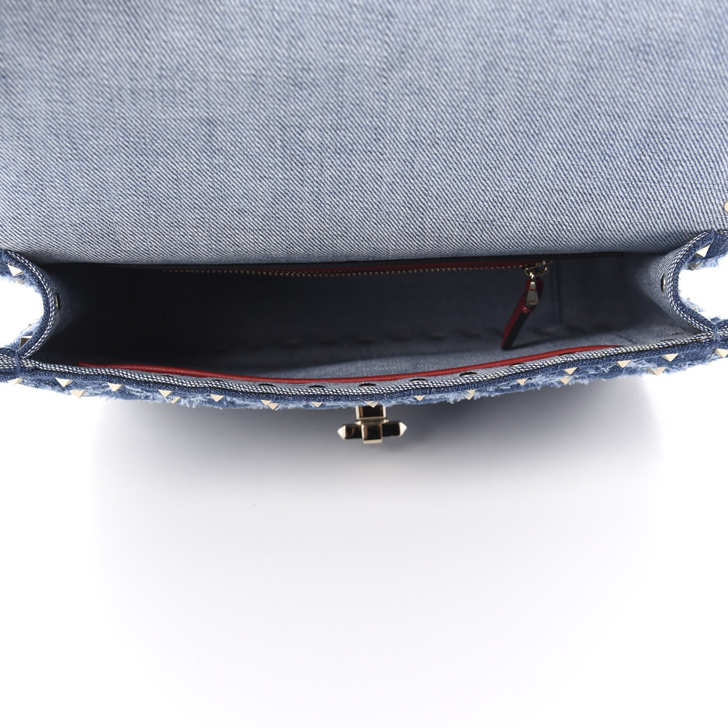 Valentino Garavani Denim Medium Rockstud Spike Shoulder Bag Denim 5 of 9
