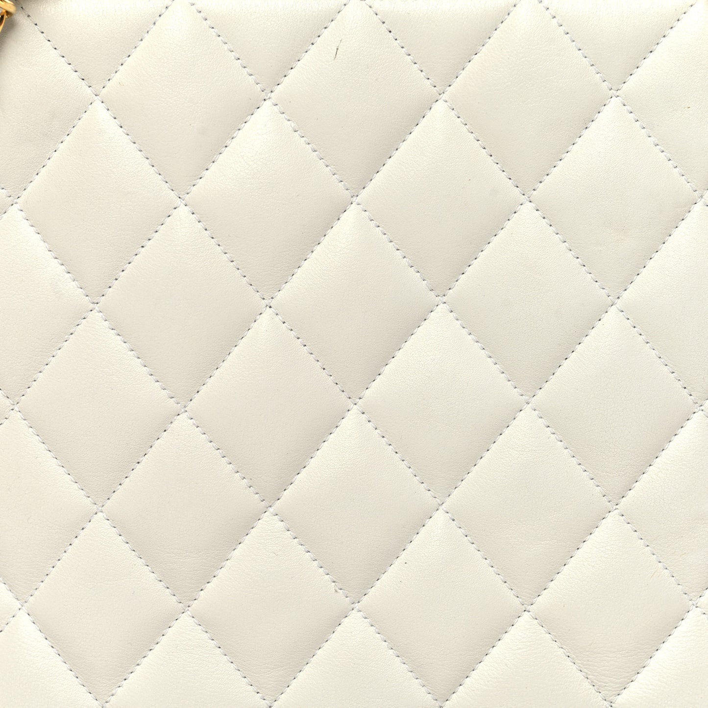 Lambskin Quilted CC Tote White