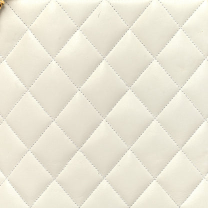 Chanel Lambskin Quilted CC Tote White 9 of 14