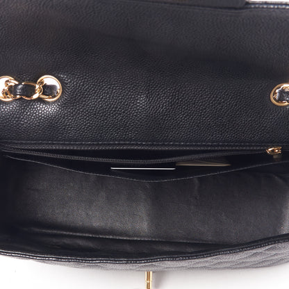 Chanel Caviar Quilted Jumbo Single Flap Black 7 of 10