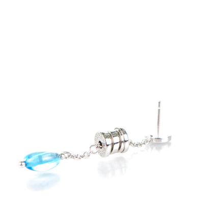 Bulgari 18K White Gold Amethyst Blue Topaz B.Zero1 Drop Earrings 3 of 6