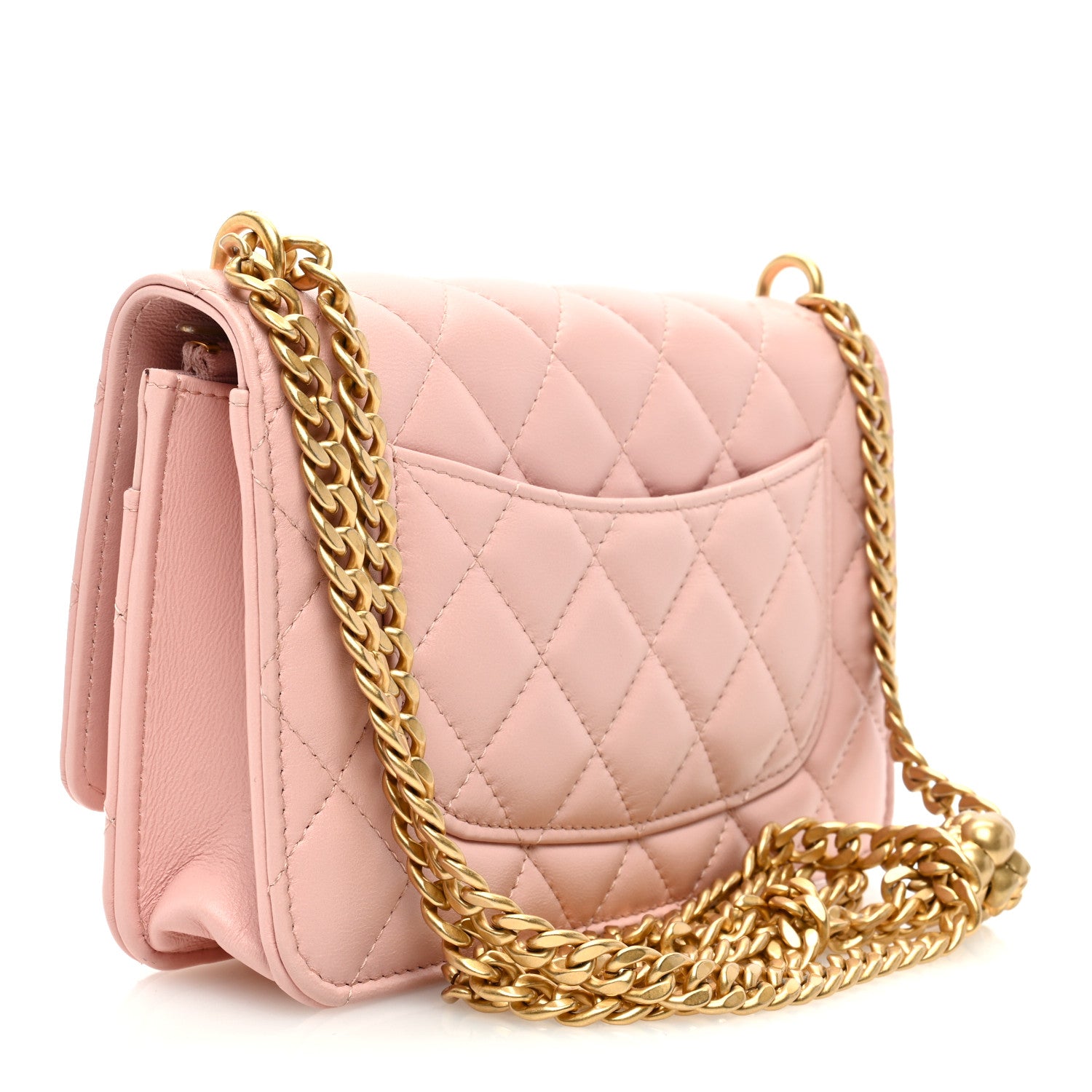 Chanel Lambskin Quilted CC Camellia Crush Wallet on Chain WOC Pink 3 of 11