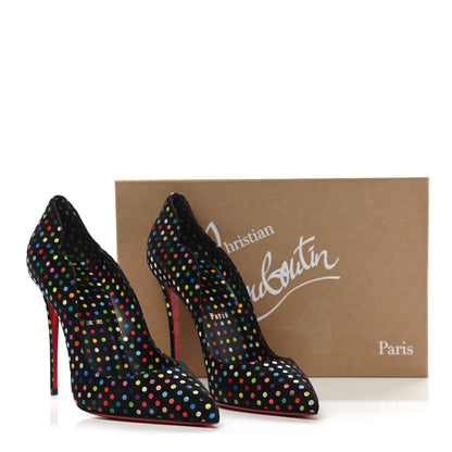 Christian Louboutin Suede Polka Dot Hot Chick 100 Pumps 40 Black Multicolor 8 of 8