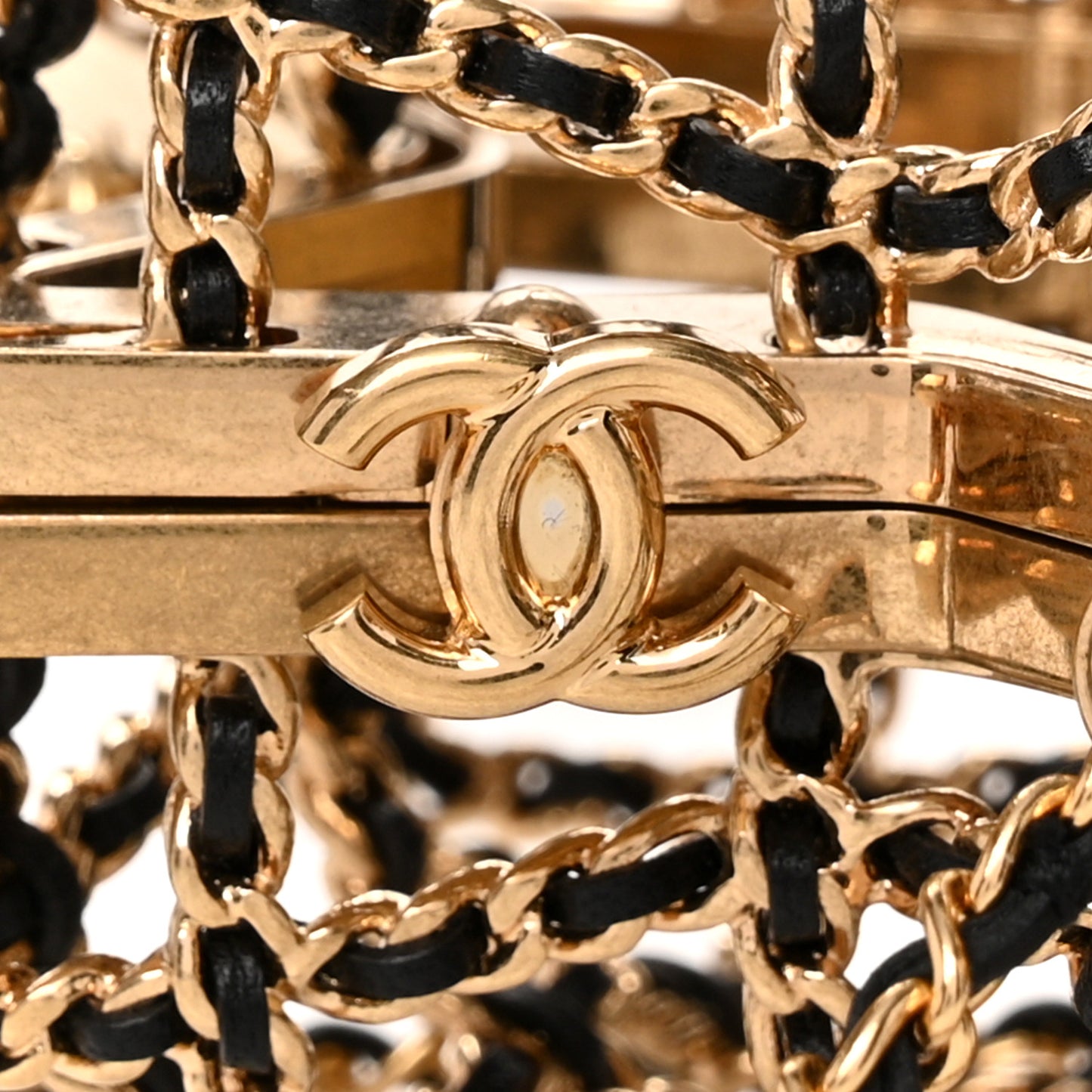 Metal CC Star Minaudiere Crossbody Gold Black