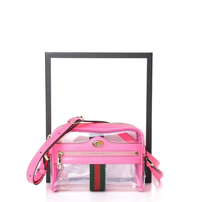 Gucci Vinyl Web Mini Ophidia Transparent Shoulder Bag Fluorescent Fuchsia 9 of 9
