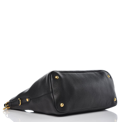 Prada Vitello Daino Tote Black 4 of 9