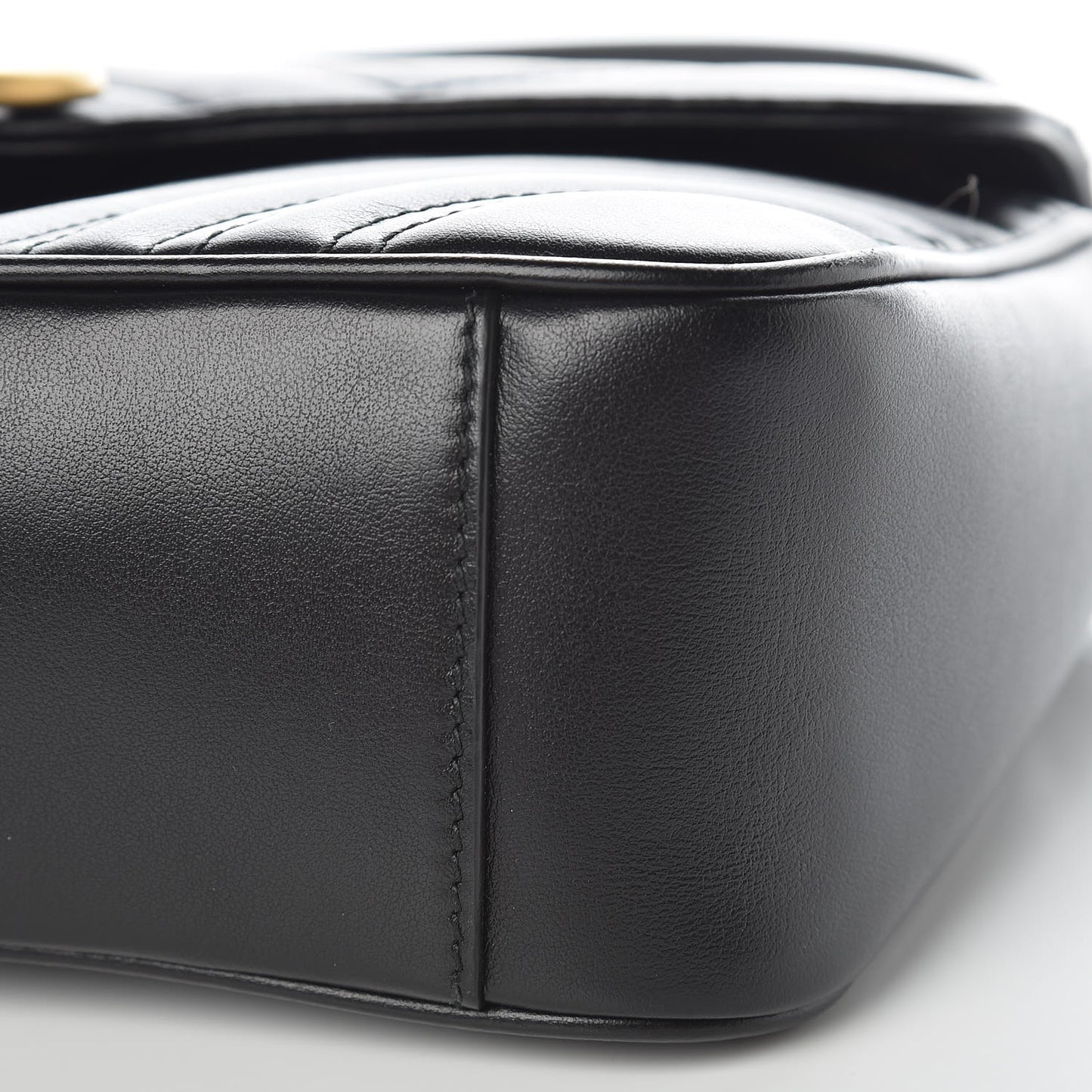 Calfskin Matelasse Small GG Marmont Shoulder Bag Black
