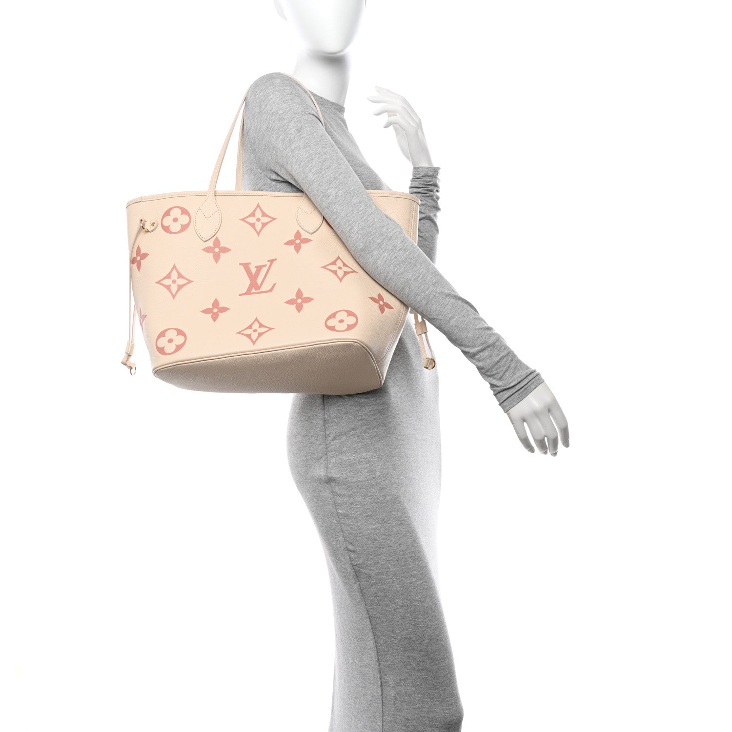 Louis Vuitton Empreinte Monogram Giant Neverfull MM Creme Rose Trianon 2 of 11