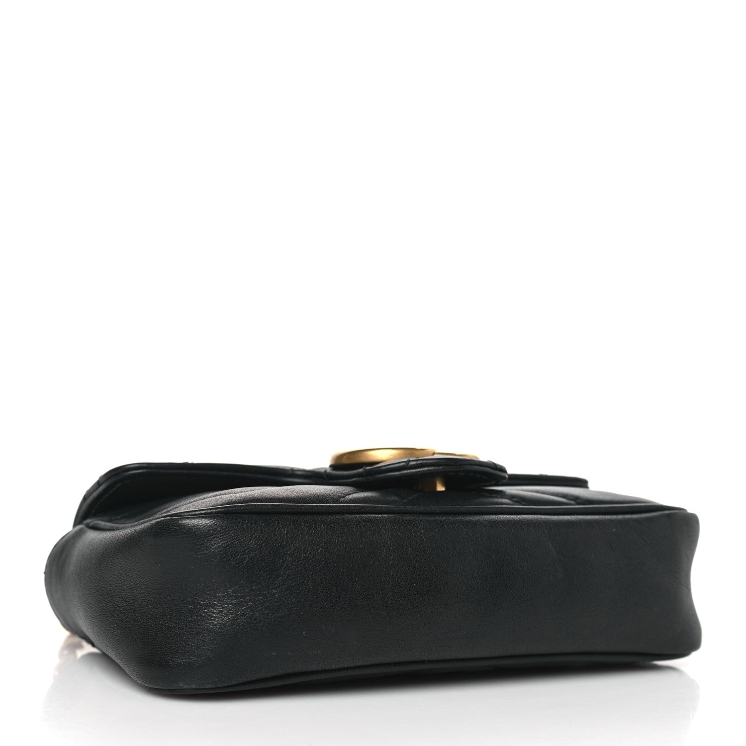 Gucci Calfskin Matelasse Super Mini GG Marmont Shoulder Bag Black 4 of 9