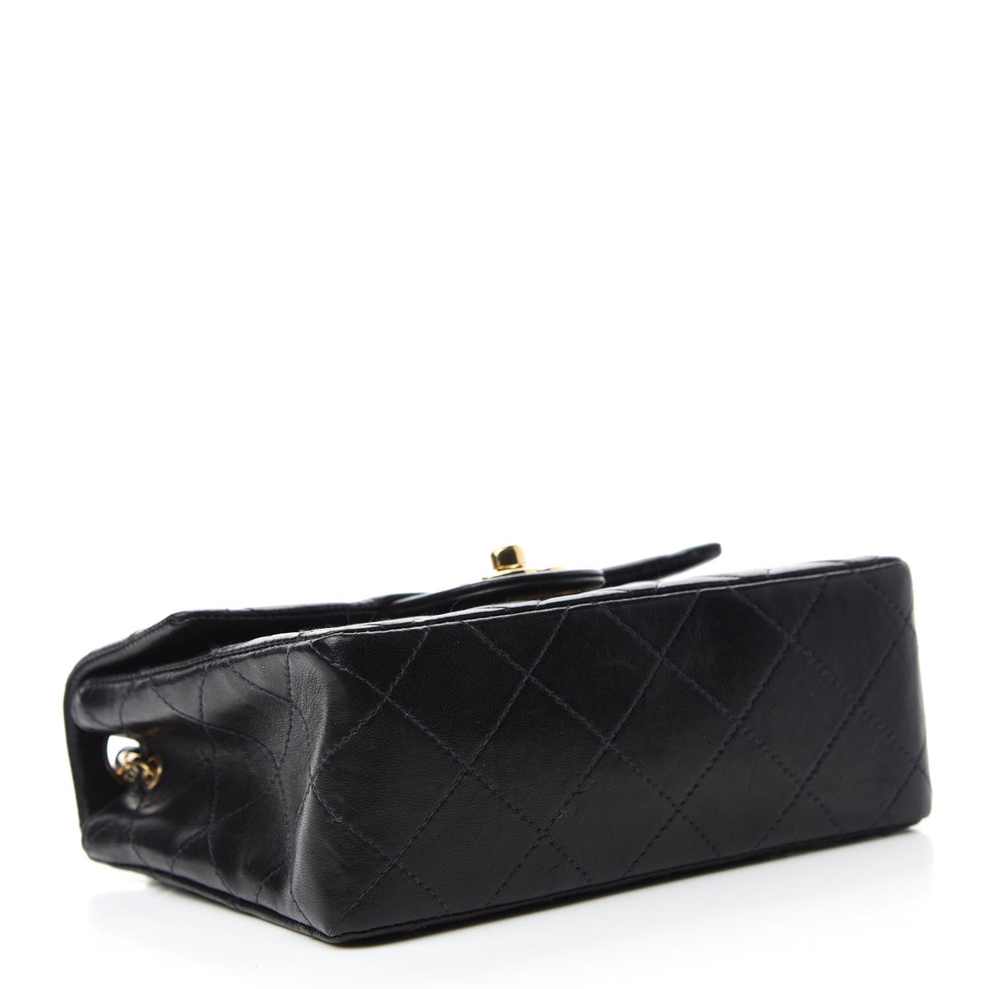 Lambskin Quilted Mini Square Flap Black