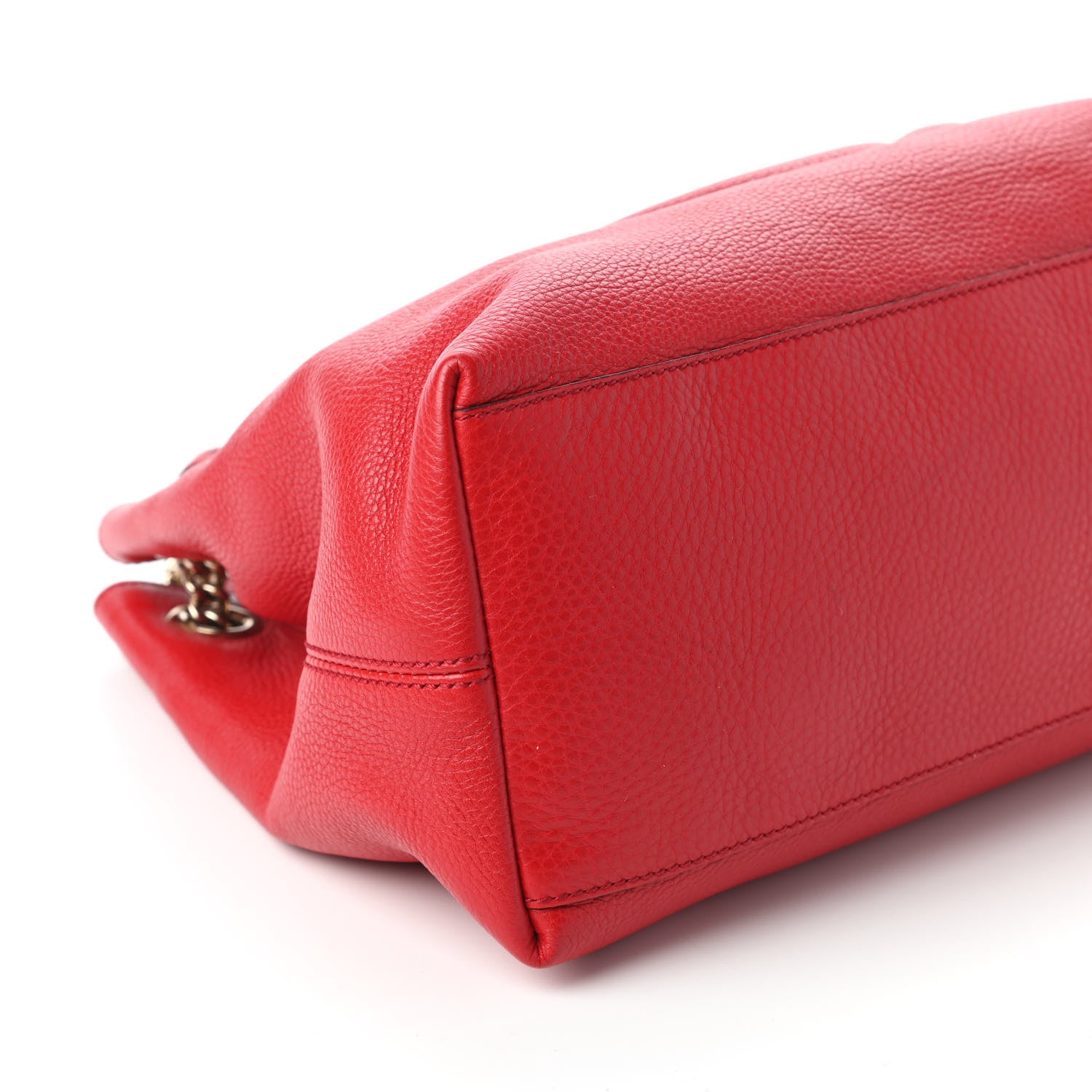 Gucci Pebbled Calfskin Medium Soho Chain Shoulder Bag Tabasco Red 6 of 10