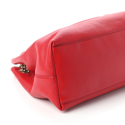 Gucci Pebbled Calfskin Medium Soho Chain Shoulder Bag Tabasco Red 6 of 10