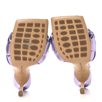 Bottega Veneta Metallic Nappa Maxi Intrecciato Lido 90mm Mule Sandals 38.5 Chrome Purple 6 of 8