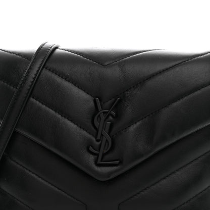 Saint Laurent Calfskin Y Quilted Monogram Monochrome Toy Loulou Crossbody Bag Black 7 of 10