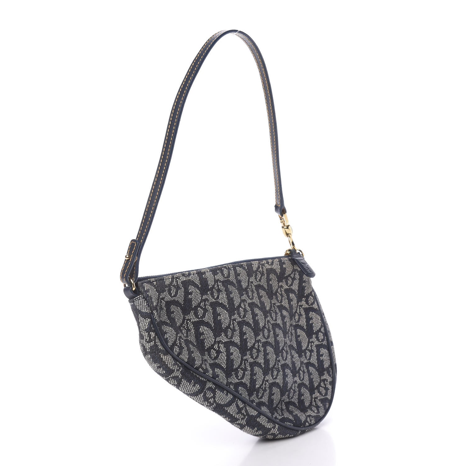 Christian Dior Monogram Mini Saddle Pochette Navy 3 of 10