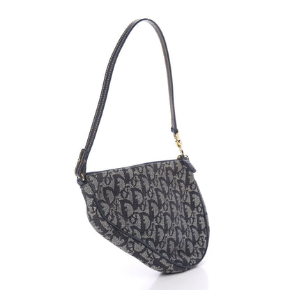 Christian Dior Monogram Mini Saddle Pochette Navy 3 of 10