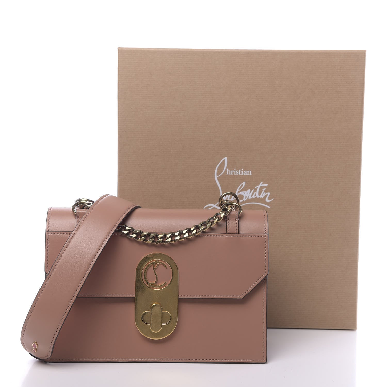 Christian Louboutin Calfskin Small Elisa Shoulder Bag Nude 11 of 11