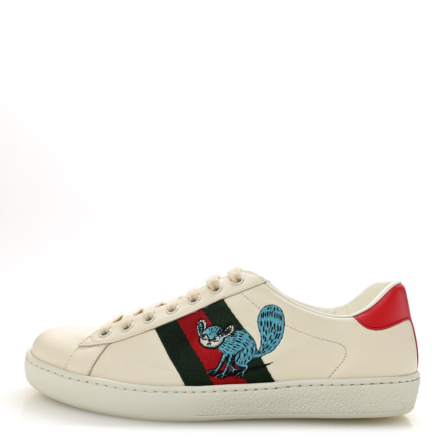 Gucci X FREYA HARTAS Calfskin Miro Soft Web Mythical Creature Embroidered Mens Ace Sneakers 8 New Mystic White 1 of 10
